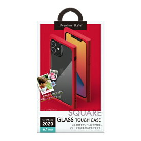 PGA iPhone 12/12 Pro 6.1インチ対応ガラスタフケース スクエアタイプ レッド Premium Style レッド PG-20GGT06RD