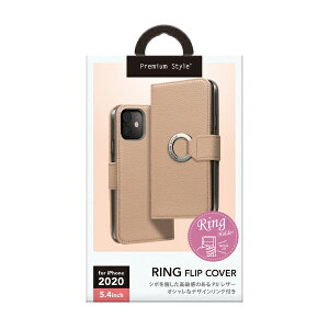 PGA�b�s�[�W�[�G�[ iPhone 12 mini 5.4�C���`�Ή������O�t���b�v�J�o�[ �x�[�W�� Premium Style PG-20FFP07BE