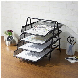 パール金属｜PEARL METAL ファイルトレー4段（ブラック） N-7587