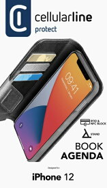 セルラーライン｜cellular line iPhone12mini用スタンド付レザー調手帳ケース ブラック