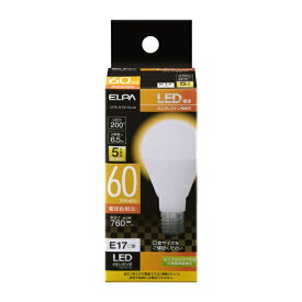 ELPA｜エルパ LED電球 60W相当 電球色 LDA7L-G-E17-G4106 [E17 /電球色 /1個 /60W相当 /一般電球形 /広配光タイプ]