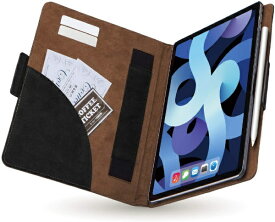 エレコム｜ELECOM 10.9インチ iPad Air（第5/4世代）用 ソフトレザーケース フラップカバー フリーアングル ツートン ブラック×ブラウン TB-A20MPLFDTNBK