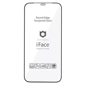 HAMEEbn~B [iPhone 12/12 Prop]iFace Round Edge Tempered Glass Screen Protector EhGbWKX ʕیV[g 41-890295 ubN