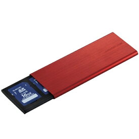 エレコム｜ELECOM メモリカードケース SD+microSD アルミタイプ スライドオープン式 Lサイズ CMC-SDCAL02RD