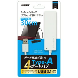 ナカバヤシ｜Nakabayashi UH-3184W USB-Aハブ (Chrome/Mac/Windows11対応) ホワイト [バスパワー /4ポート /USB 3.1 Gen1対応]
