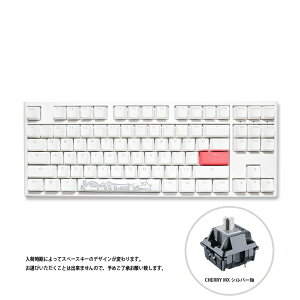 DUCKY�b�_�b�L�[ Cherry �V���o�[�� �p��z�� ���J�j�J���L�[�{�[�h One 2 TKL RGB Cherry �V���o�[��(�p��z��) Pure White dk-one2-rgb-tkl-pw-silver [�L�� /USB]