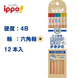 トンボ鉛筆｜Tombow ippo!(イッポ) きれいに消えるかきかたえんぴつ ナチュラル柄 KB-KSKN01-4B [4B /12本（1ダース）]