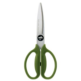 PLUS｜プラス 〔キッチンバサミ〕 フィットカットカーブ 料理はさみ アウトドアパッケージ モスグリーン SC-200SW-O