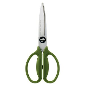 PLUS|プラス 〔キッチンバサミ〕 フィットカットカーブ 料理はさみ アウトドアパッケージ モスグリーン SC-200SW-O