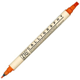 呉竹｜Kuretake ZIGメモリーシステム カリグラフィー 水性マーカー 5.0mm芯＆2.0mm芯 ピュアオレンジ MS-3400-070