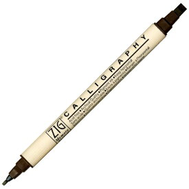 呉竹｜Kuretake ZIGメモリーシステム カリグラフィー 水性マーカー 5.0mm芯＆2.0mm芯 チョコレート MS-3400-062