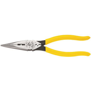 KLEIN TOOLS|クラインツールズ KLEIN 強力型ロングノーズプライヤー サイドカット 220mm 皮むき・圧着機能付 D203-8NCR