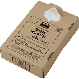 トラスコ中山｜TRUSCO NAKAYAMA TRUSCO　業務用HDポリ袋　半透明・箱入り　0．015mm厚X45L　（100枚入） HD45-100