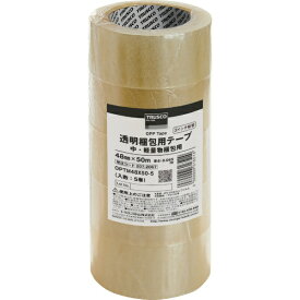 トラスコ中山 TRUSCO　透明梱包用テープ　中・軽量物梱包用　48mmX50m　5巻入 OPTM48X50-5