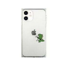 ROA｜ロア iPhone 12 mini 5.4インチ対応 ソフトスクウェアケース　おしごとザウルス—日曜大工　グリーン