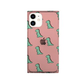 ROA｜ロア iPhone 12 mini 5.4インチ対応 ソフトスクウェアケース　ザウルスパターン　ピンク