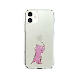 ROA｜ロア iPhone 12 mini 5.4インチ対応 ソフトクリアケース　お絵かきザウルス　ピンク