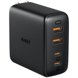 AUKEY｜オーキー AUKEY（オーキー） USB充電器 Omnia Mix4 100W ［USB-A 2ポート/USB-C 2ポート］ ブラック PA-B7-BK [4ポート /USB Power Delivery対応 /GaN(窒化ガリウム) 採用]