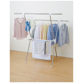【エントリーで最大2万ポイント当たる｜2/25まで】 パール金属｜PEARL METAL タオル掛付室内物干しスタンドX型（伸縮式） N-7562
