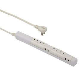 オーム電機｜OHM ELECTRIC 回転スリムタップ 6個口 1.5m ホワイト HS-T61C5S3-W [1.5m /6個口 /スイッチ無]