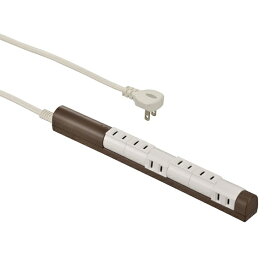オーム電機｜OHM ELECTRIC 回転スリムタップ 6個口 1.5m ブラウン HS-T61C5S3-T [1.5m /6個口 /スイッチ無]
