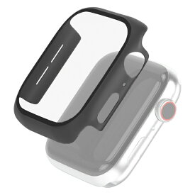 エレコム｜ELECOM アップルウォッチ カバー ケース Apple Watch SE ( 第2世代 / 第1世代 ) / Series 6 / 5 / 4 [ 44mm ] フルカバー ハイブリッド 強化ガラス 全面保護 液晶 側面 2重構造 傷・汚れ防止 ブラック ブラック AW-44CSPCGBK