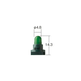 小糸製作所｜KOITO MANUFACTURING パネル・シグナルランプ　14V80mA（ウェッジ・ベース付き）　T4.8　ソケットカラー：緑色　(1箱/10個入り） E1580