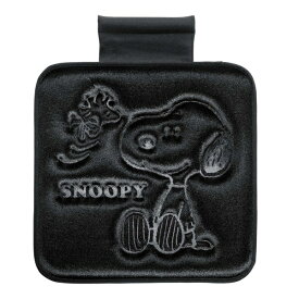 BONFORM｜ボンフォーム 5712-02BK　シートクッション　スヌーピープレス　軽／普通車用　角型　ストッパー付き　サイズ：45×45cm　カラー：ブラック ブラック 5712-02BK