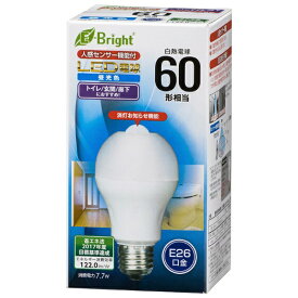 オーム電機｜OHM ELECTRIC LED電球人感明暗センサー付 E-Bright LDA8D-HR21 [E26 /一般電球形 /60W相当 /昼光色 /1個]