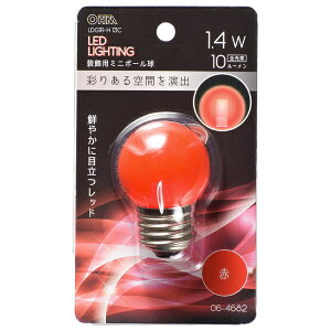 �I�[���d�@�bOHM ELECTRIC LED�����p G40/1.4W/10lm LEDLIGHTING LDG1R-H13C [E26 /�{�[���d���` /�ԐF /1��]