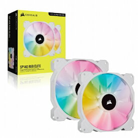 CORSAIR｜コルセア ケースファンx2 [140mm /1200RPM] ＋コントローラー SP140 RGB ELITE WH Dual Fan Kit CO-9050139-WW