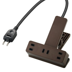 ELECOM｜エレコム クリップタップ/雷サージ付/3個口/2.5m ブラウン T-KF03-2325BR