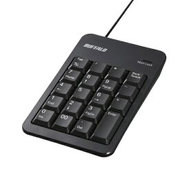 BUFFALO｜バッファロー テンキー Tabキー付き 抗菌仕様モデル ブラック BSTK120BK [有線 /USB]