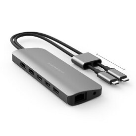 HYPER｜ハイパー MacBook Pro / Air対応 USB-Cx2［USB-C オス→メス カードスロットx2 / HDMIx2 / LAN /φ3.5mm / USB-Ax3 / USB-C］ USB PD対応 60W ドッキングステーション HP-HD392GR [USB Power Delivery対応]