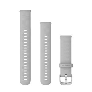 GARMINbK[~ Quick Release oh 18mm Mist Gray Silicone / Silver 010-12932-0G