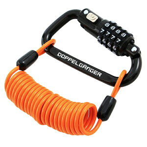 ドッペルギャンガー|DOPPELGANGER 盗難防止セキュリティ ダイヤル式コンボカラビナロック(軽量・コンパクト・多用途 カラビナ型ロック) ブラック DKL151-BK