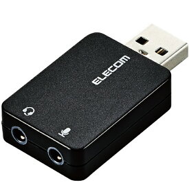 エレコム｜ELECOM オーディオ変換プラグ [USB-A オス→メス φ3.5mmx2] Windows11 Mac対応 ブラック USB-AADC01BK