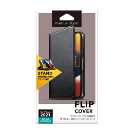 PGA｜ピージーエー iPhone 13 対応 6.1inch 2眼 フリップカバー ブラック Premium Style PG-21KFP02BK