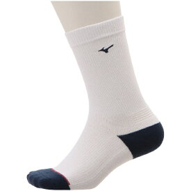 mizuno｜ミズノ メンズ ブレスサーモフィットウェルソックス ミドル丈(メンズフリー：25〜27cm/ホワイト) 52JX0501