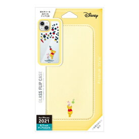 PGA｜ピージーエー iPhone 13 対応 6.1inch 2眼 ガラスフリップケース Premium Style くまのプーさん PG-DGF21K04POO