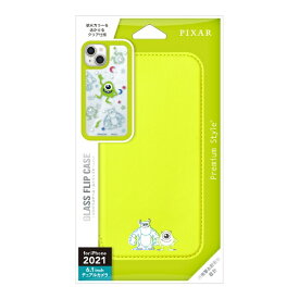 PGA｜ピージーエー iPhone 13 対応 6.1inch 2眼 ガラスフリップケース Premium Style モンスターズ・インク PG-DGF21K07MOI