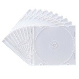 サンワサプライ｜SANWA SUPPLY Blu-ray/DVD/CD対応 プラケース スリムタイプ 1枚収納×10 ホワイト FCD-PU10MWN