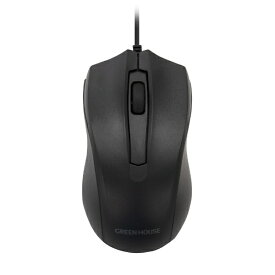 GREEN HOUSE｜グリーンハウス マウス ブラック GH-MUDQOA-BK [光学式 /有線 /3ボタン /USB]