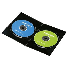 サンワサプライ｜SANWA SUPPLY Blu-ray/DVD/CD対応 スリムトールケース 2枚収納×10 ブラック DVD-TU2-10BKN