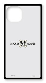 グルマンディーズ　gourmandise iPhone 13 SQUARE GLASS CASE スクエアガラスケース Disneyキャラクター ミッキーマウス DN-913B