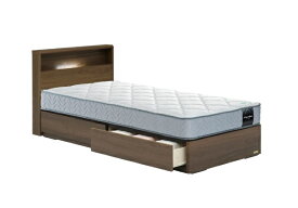 FRANCEBED｜フランスベッド 【フレーム＆マットレス】収納付き キャビネットヘッドボード PR-70-06C[収納付き/スノコ床板](ダブルサイズ/ウォルナット) + TW-100アルファセット フランスベッド【キャンセル・返品不可】 【代金引換配送不可】