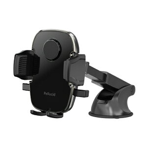 ペルシード|Pellucid PPH2108 車内用品 スマホホルダー ワンタッチスマホホルダー ロングアーム吸盤固定タイプ 対応サイズ:(幅):約55〜88mm/厚み:約20mmまで/ホルダー部耐荷重:約250