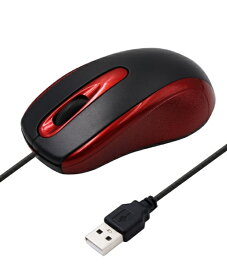 AOTECH｜アオテック マウス レッド/ブラック AOK-MS38-RBK [光学式 /有線 /3ボタン /USB]