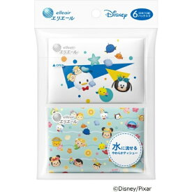 大王製紙｜Daio Paper elleair（エリエール）ディズニーデザイン ポケットティシュー 流せるタイプ キッズ 12組×6個 ホワイト