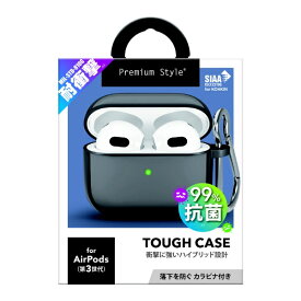 PGA｜ピージーエー AirPods 第3世代用 抗菌ハイブリッドケース Premium Style ブラック PG-AP3HB01BK